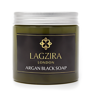 Organic Moroccan Beldi Black Soap With Argan Oil 200g - Lagzira London
