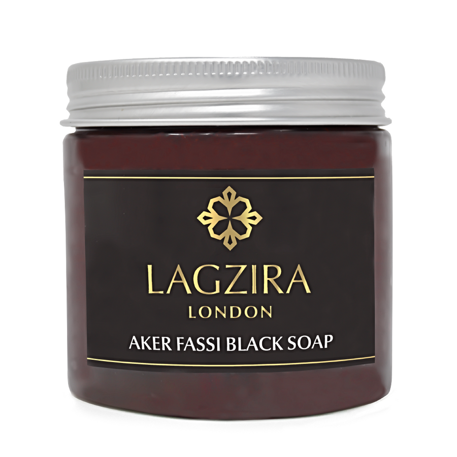 Organic Moroccan Beldi Black Soap With Aker Fassi 200g - Lagzira London