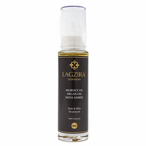 Pure Liquid Gold Organic Moroccan Argan Oil With Amber 50ml - Lagzira London