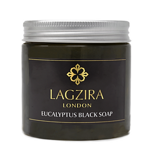 Organic Moroccan Beldi Black Soap With Eucalyptus 200g - Lagzira London